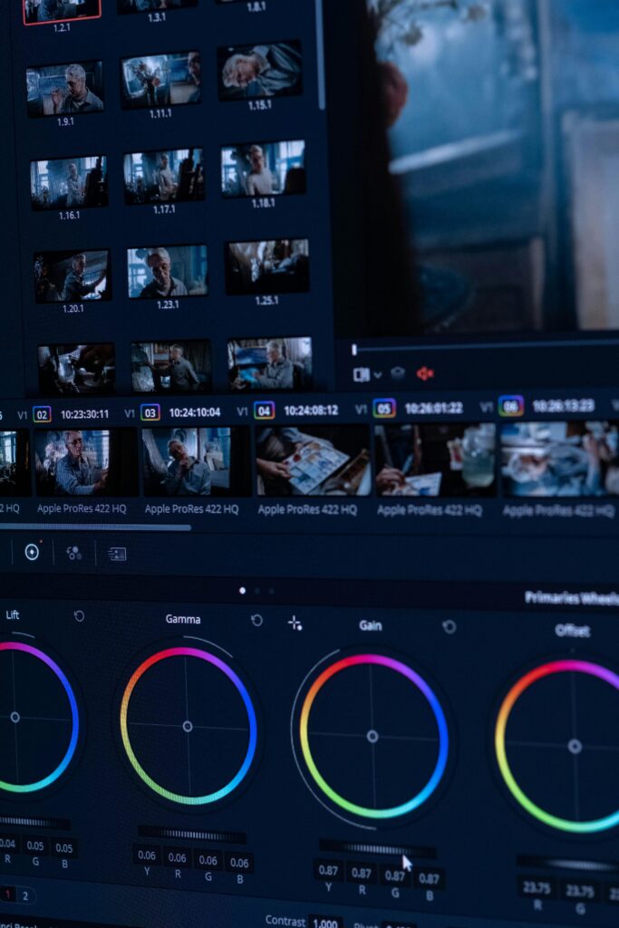 filmmaker color grading timeline showing Best AI Video Makers for Ads workflow
